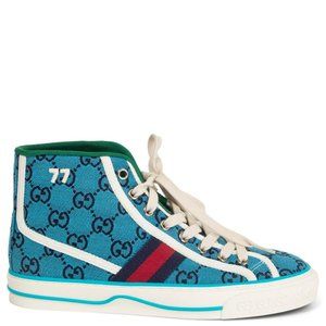 Gucci Blue GG Canvas Tennis High Top Shoes - Size 7 Men’s Size 9 Women’s